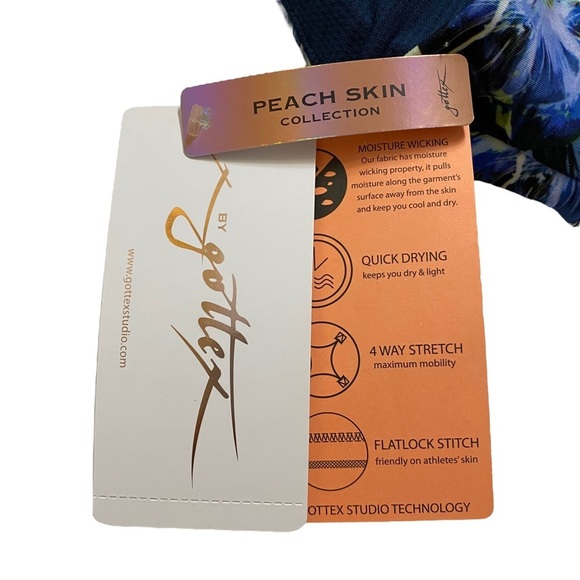 X by Gottex Criss Cross Strap Sports Bra Peach Skin Collection Floral Print XS - Picture 4 of 10